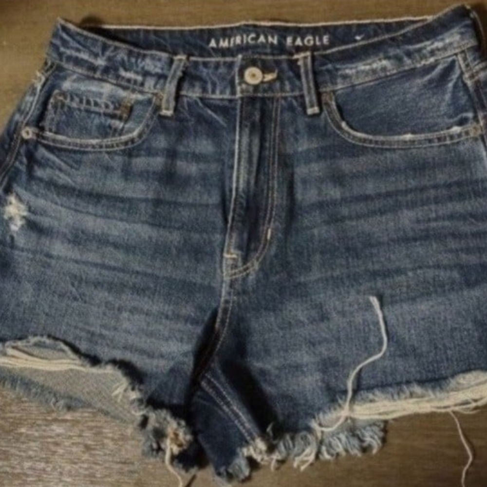 American Eagle Outfitters Blue Cut-Off Jean Shorts